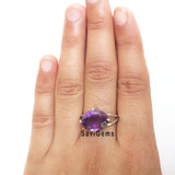 Amethyst Oval Sterling Silver Ring