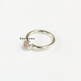 Rose Quartz Stacking Sterling Silver Ring