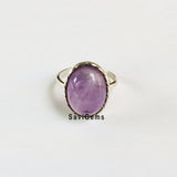 Amethyst Oval Sterling Silver Ring