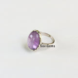 Amethyst Oval Sterling Silver Ring