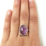 Amethyst Oval Sterling Silver Ring