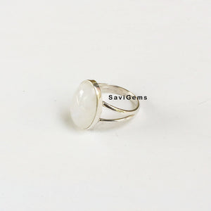 Rainbow Moonstone Sterling Silver Ring