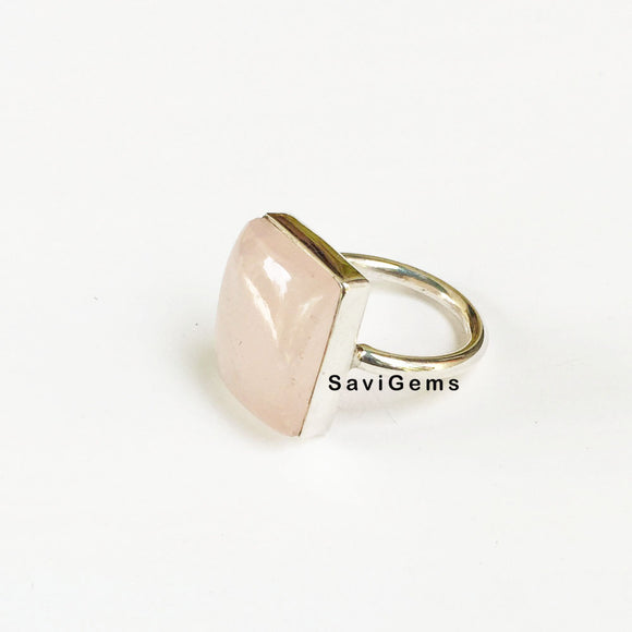 Rose Quartz Sterling Silver Ring