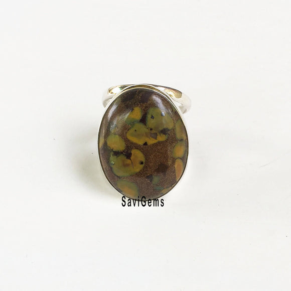 Jasper Adjustable Sterling Silver Ring