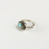 Labradorite Oval Sterling Silver Ring