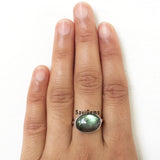 Labradorite Oval Sterling Silver Ring