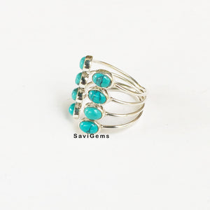 Turquoise Adjustable Sterling Silver Ring