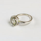 Green Amethyst & Amethyst Sterling Silver Ring