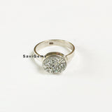 Silver & Gold Druzy Sterling Silver Ring