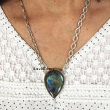 Labradorite Silver Necklace