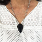 Black Onyx Facetted Silver Necklace