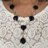 Black Onyx & Citrine Sterling Silver Necklace