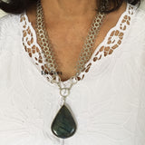 Labradorite Chunky Silver Necklace