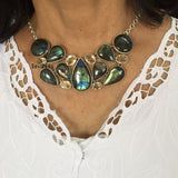 Labradorite & Citrine Sterling Silver Necklace