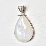 Rainbow Moonstone Solid Sterling Silver Pendant