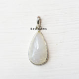 Rainbow Moonstone Tear Drop Sterling Silver Pendant