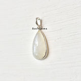 Rainbow Moonstone Tear Drop Sterling Silver Pendant