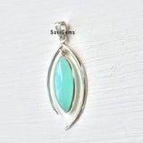 Aqua Chalcedony Movable Sterling Silver Pendant