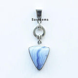 Blue Lace Agate Pointer Sterling Silver Pendant