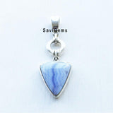Blue Lace Agate Pointer Sterling Silver Pendant