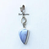 Blue Lace Agate Pointer Sterling Silver Pendant