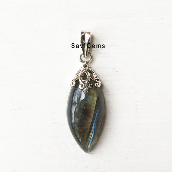 Labradorite Sterling Silver Pendant