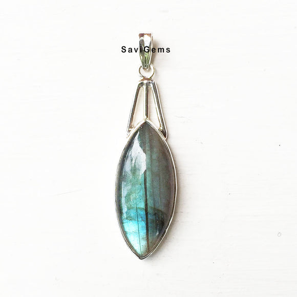 Labradorite Sterling Silver Pendant