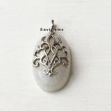 Rainbow Moonstone Sterling Silver Pendant