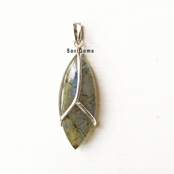 Labradorite Sterling Silver Pendant