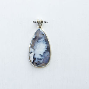 Merlinite Agate Sterling Silver Pendant