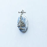 Merlinite Agate Tree Sterling Silver Pendant