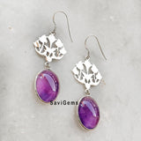 Amethyst Flower Sterling Silver Earring