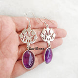 Amethyst Flower Sterling Silver Earring