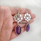 Amethyst Flower Sterling Silver Earring