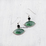 Green Aventurine & Black Onyx Evil Eye Sterling Silver Earring