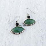 Green Aventurine & Black Onyx Evil Eye Sterling Silver Earring