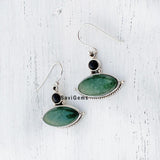 Green Aventurine & Black Onyx Evil Eye Sterling Silver Earring