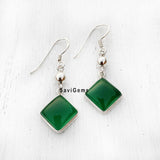 Green Onyx Ball Sterling Silver Earring