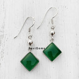 Green Onyx Ball Sterling Silver Earring