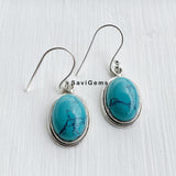 Turquoise Casual Oval Sterling Silver Earring