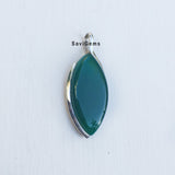 Green Onyx Marquise Sterling Silver Pendant