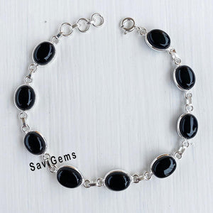 Black Onyx Sterling Silver Bracelet