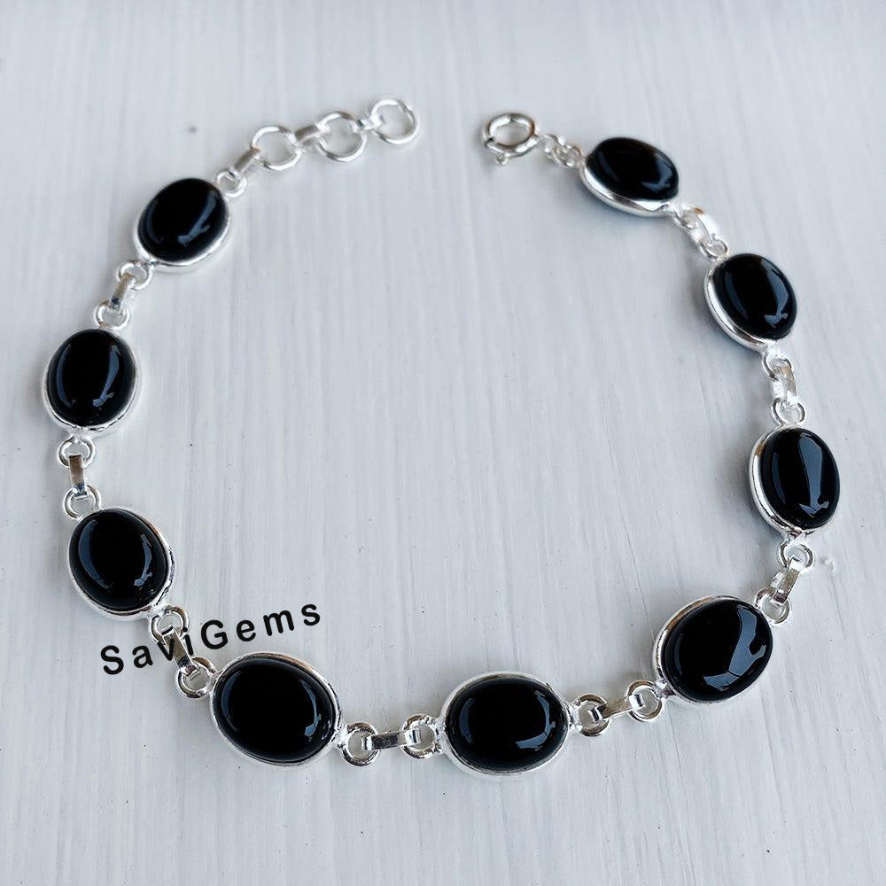 Black Onyx Sterling Silver Bracelet Jewelry