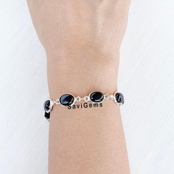 Black Onyx Sterling Silver Bracelet