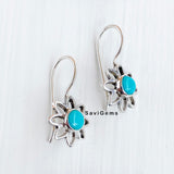 Turquoise Flower Sterling Silver Earring
