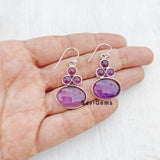 Amethyst Oval Sterling Silver Earring