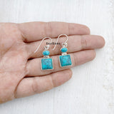 Turquoise Square Sterling Silver Earring