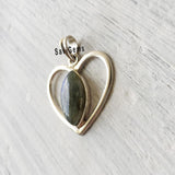 Labradorite Heart Sterling Silver Pendant