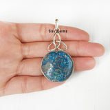 Chrysocolla Triquetra Knot Sterling Silver Pendant