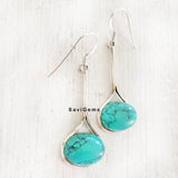 Turquoise Drop Sterling Silver Earring
